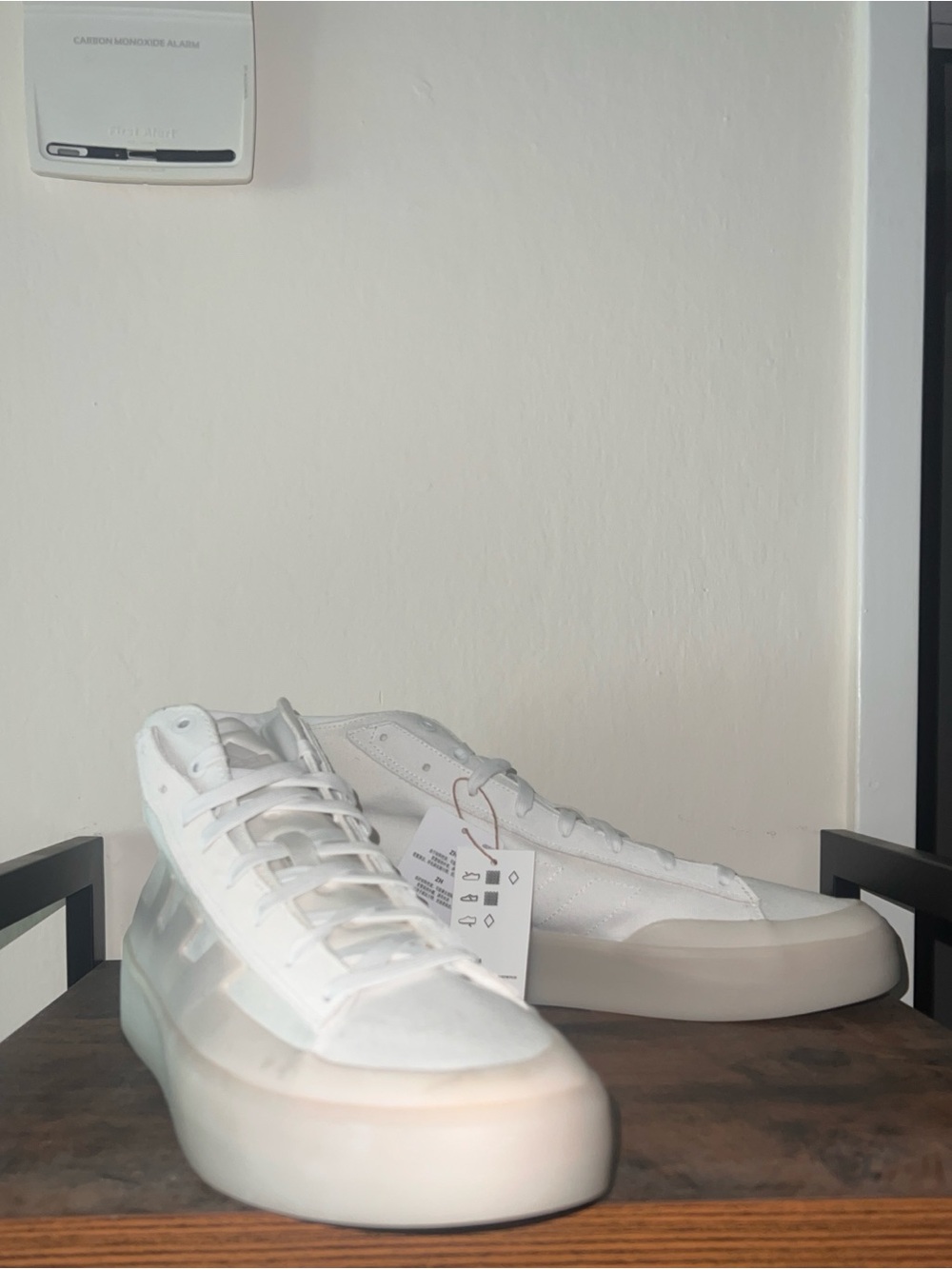 High-top white Adidas